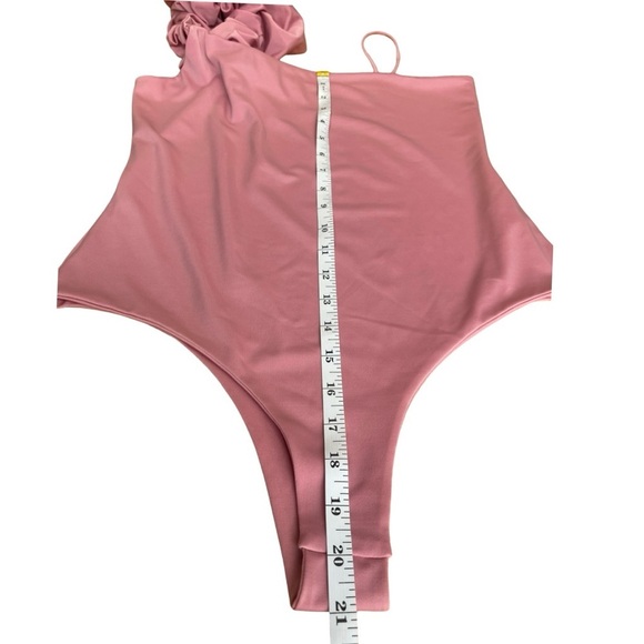 Bianca Mar Ruffle One Piece Designer Swimsuit - Blush Pink, Resort Glam - Medium - Picture 6 of 11